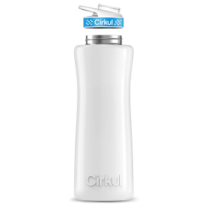 42oz. White Stainless Steel Bottle & Comfort Grip Lid